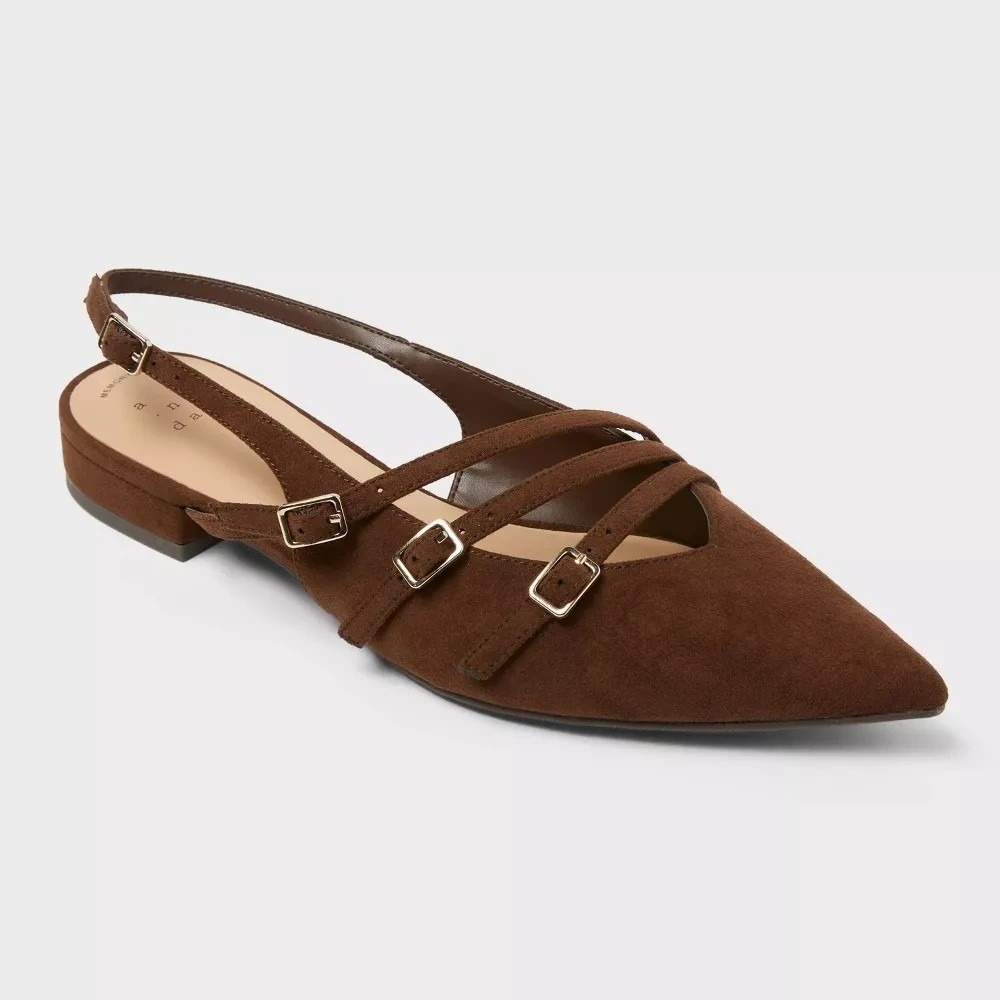 Women's Twiggy Mini Heel Flats by A New Day Brown Size 11 New With Tags